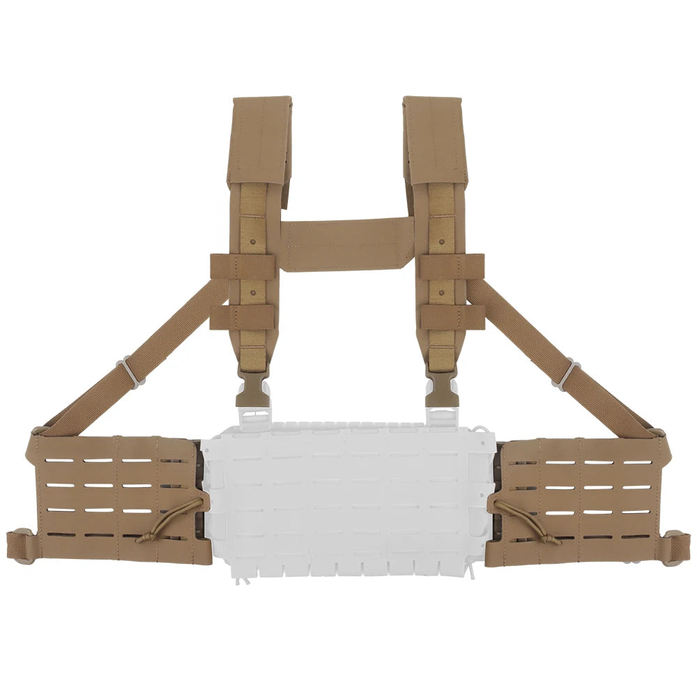Tactical ARC Chest Rig Kit MOLLE System Placard V3 Front Flap Mag Pouch Installed On Vest with Quick Release Clasp Mount