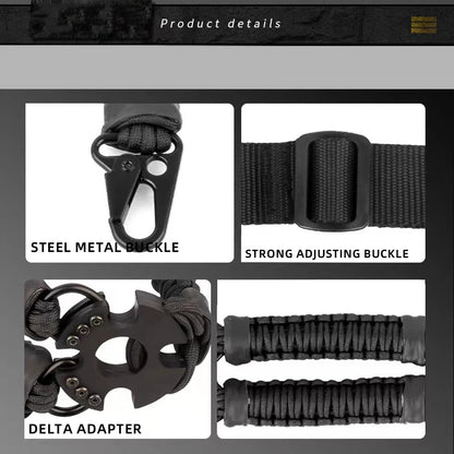 Nylon Webbing Multiuse Durable Rifles Sling Tactic Single Point Gun Shoulder Strap Quickly Adjust Length