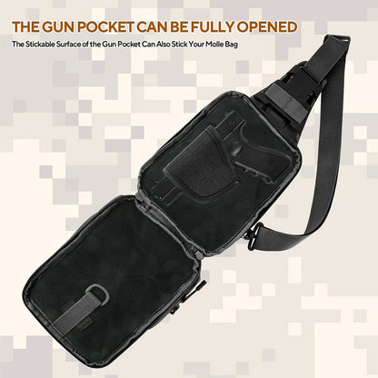 Tactical Sling Bag Concealed Carry Crossbody Gun Bag Qiuck Access Pistol Bag EDC Shoulder Chest Pack Range Bags Fanny Pack