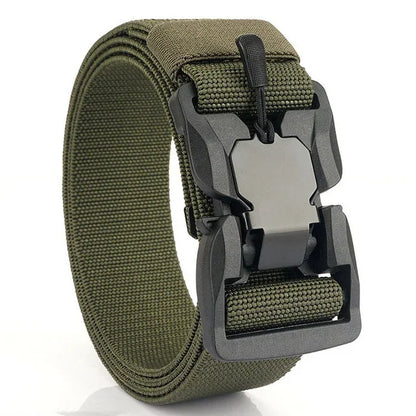 New Tactical Belt Magnetic Buckle Quick Release Elastic Belt Casual Nylon Tooling Training Belt Men's Trousers Belt