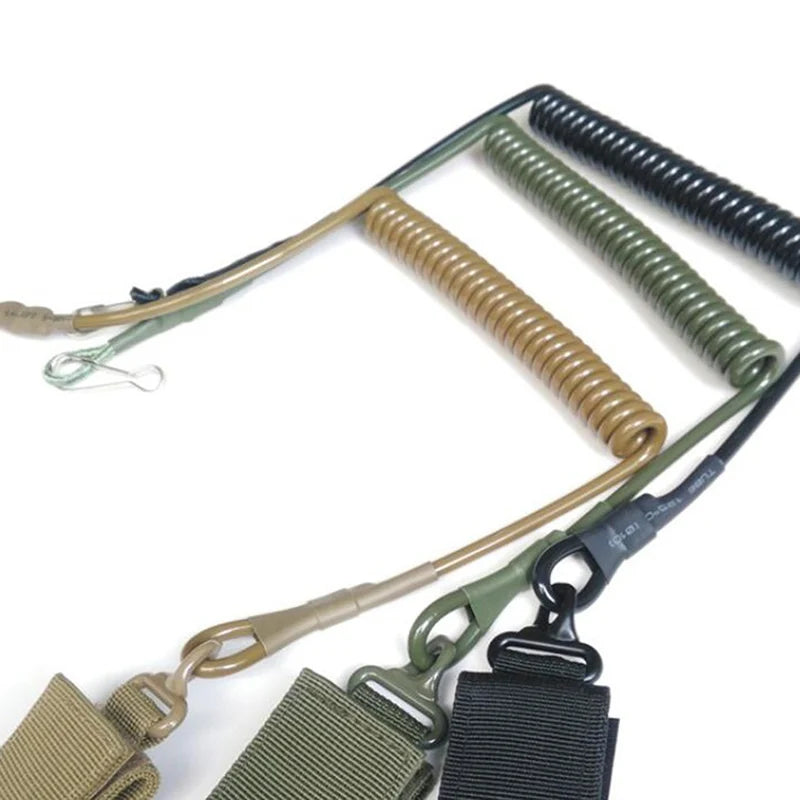 Molle Airsoft coil handgun spring sling Anti-lost hunt elastic belt rope strap backpack bag tool lanyard gun pistol Accessories