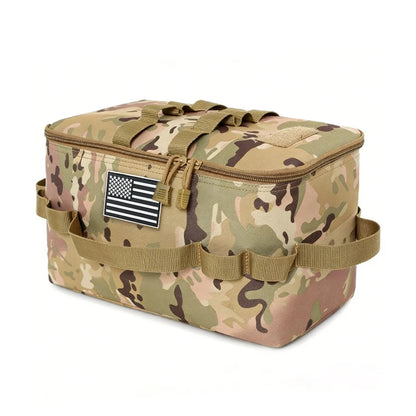 Portable Camping Cookware Storage Bag Detachable Divider Outdoor Picnic Tableware Organizer Bag Large Capacity Travel Kitchen Ge