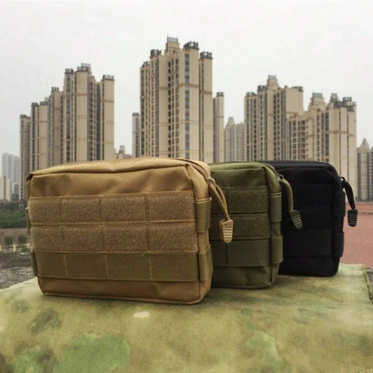 Tactical EDC Utility Pouch Compact Water-Resistant, Organize Small Gear Gadget for Backpack Belt Hanging Waist Bag Nylon