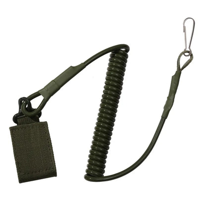 Anti-lost Elastic Lanyard Rope Oxford Spring Safety Strap Gun Rope For Key Ring Chain Flashlight Hunting Accessories
