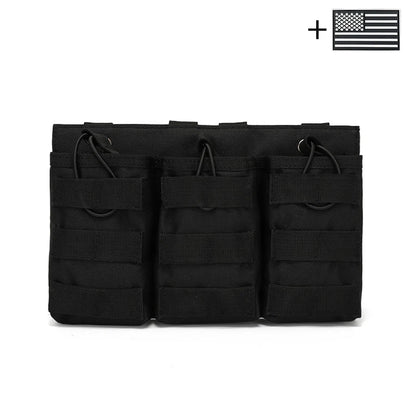 Triple bag Molle bag made of Oxford cloth material, durable and suitable for outdoor and vest mounting