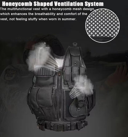 Adjustable Molle Tactical Vest Combat Body Armor Vests Security Guard Hunting Outdoor CS War Game Airsoft Training Jacket Sport