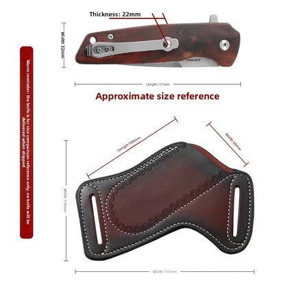 Multi-Functional Tool Tactical Storage Pouch - Outer Layer Of Cowhide Wallet - Folding Knife Storage Sleeve