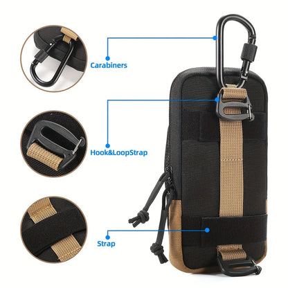 Black Outdoor Mountaineering and Hiking Multi-Functional Sports Waist Bag, Mobile Phone Bag, Outdoor Mountaineering Bag, 1 PC