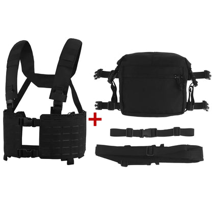 Tactical Alpha Chest Rig with Expansion Pack SS Style Load Bearing Vest (LBV) Alpha Expander Kit Pouch 34A Split MOLLE Equipment