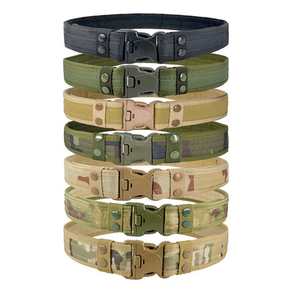 Men's Tactical Belt  Quick Release Belts Outdoor Nylon Military Camouflage Oxford Cloth Wide Waist Belt Hiking EDC Accessories