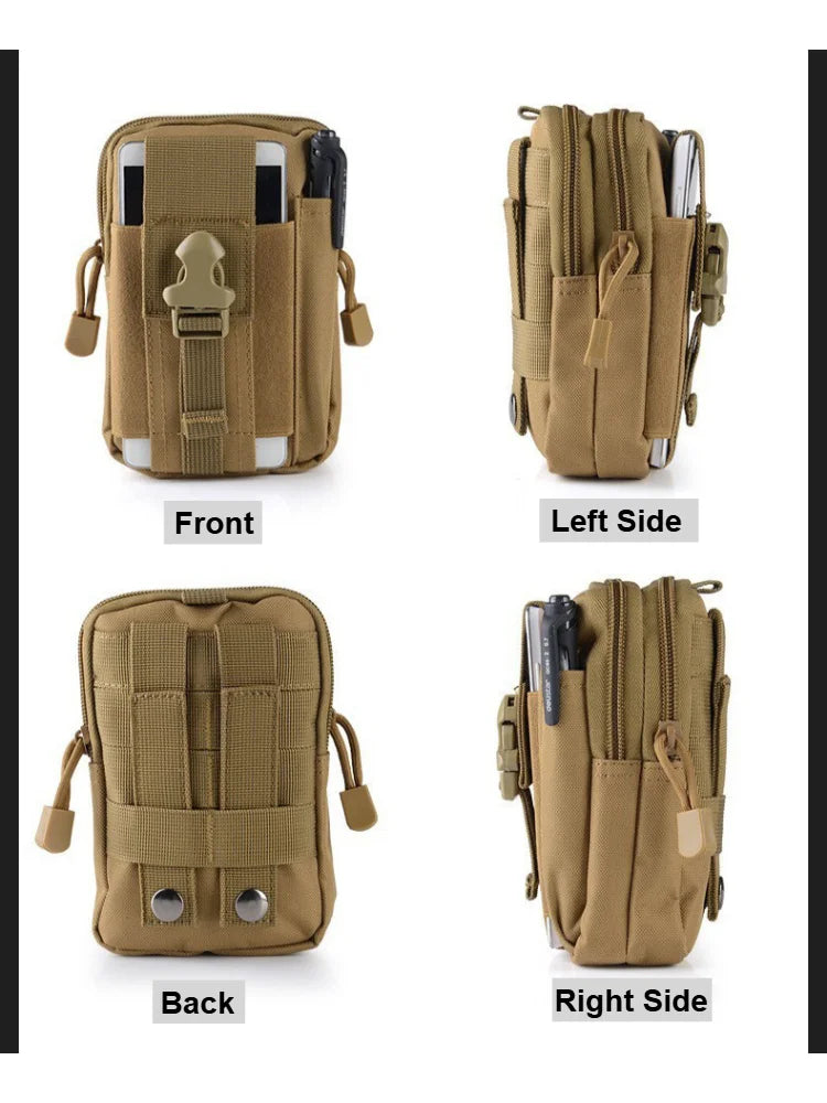 outdoor tactical waist bag 6 inch phone pouch cycling sports multifunctional molle expansion accessory pouch