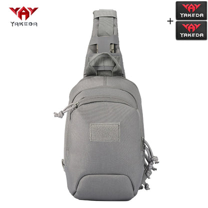 YAKEDA shoulder strap adjustable length single shoulder lightweight chest bag with multiple layers and double zippers design