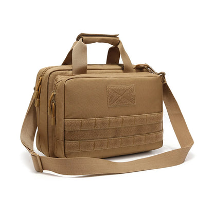 Shooting Range Bag Tactical 2 Pistol Bag Gun Case EDC Shoulder Bag Short Weapons Transport Case with Holster Hunting Sling Pack