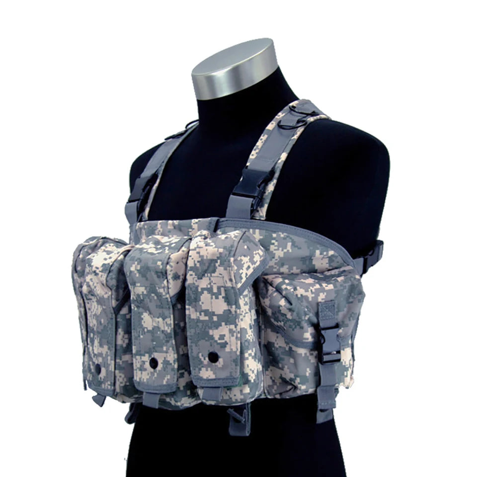 FX-Outdoor Tactical Chest Rig, Airsoft Hunting Vest, Molle Pouch, Simple Military ACU, Magazine Pouch, High Quality