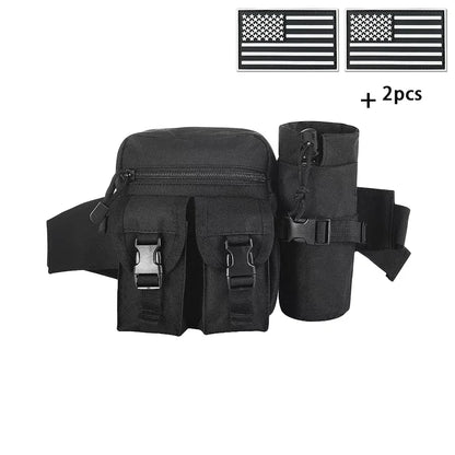 Comes with a multi-functional water bottle bag for practical fishing, hiking, and hunting. Comes with 2 badges as a gift