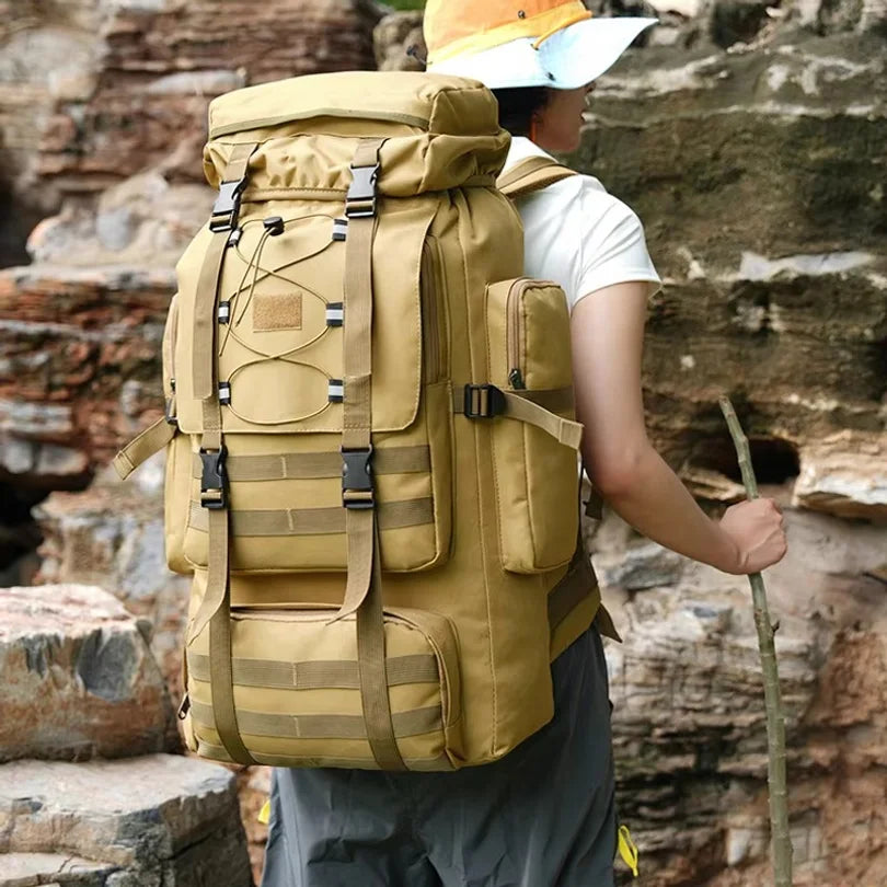 Large Camping Backpack Travel Luggage Bag 80L Men Hiking Climbing Mountaineering Shoulder Pack Molle Outdoor Tactical Rucksack