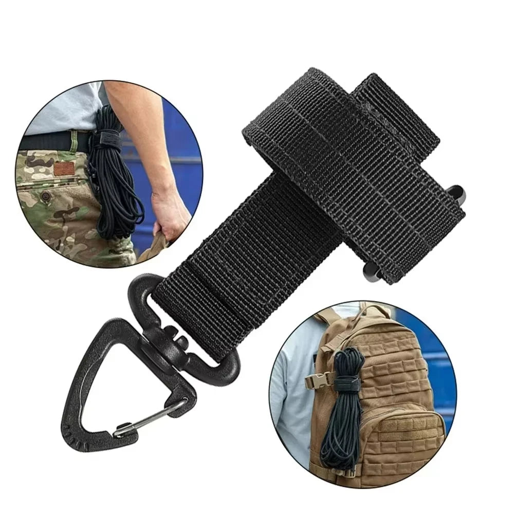 Multi-Purpose Nylon Safety Gloves (with Hook & Clip) - Tactical Design for Outdoor Climbing, Camping & Rope Work