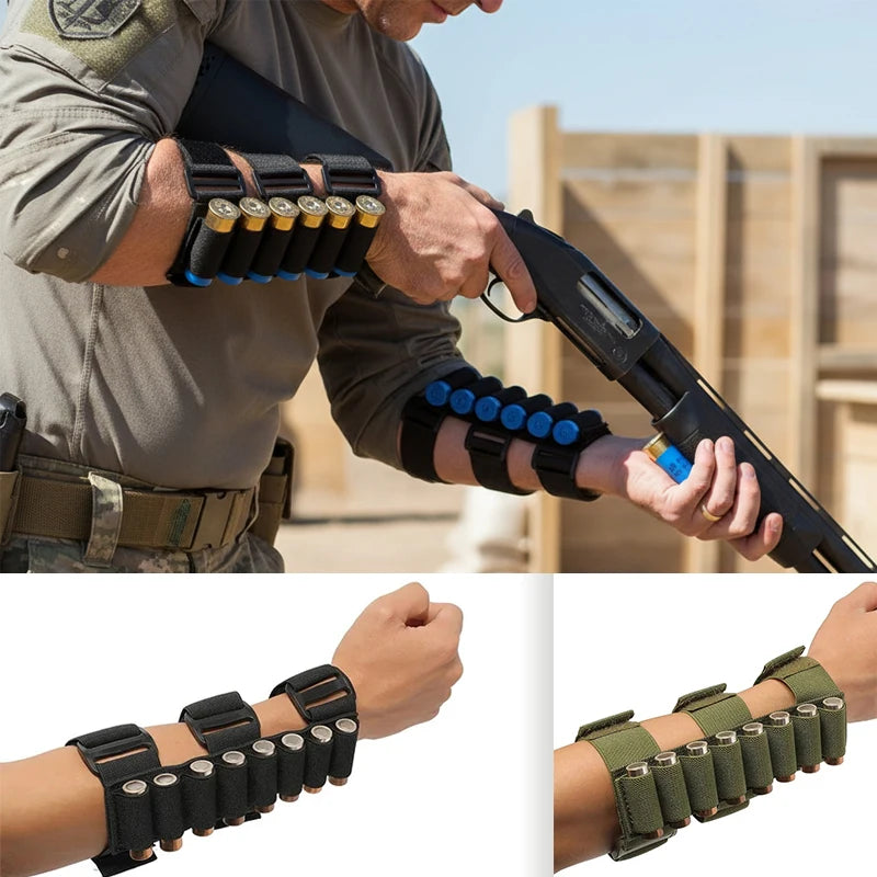 Quick Reloads Forearm 8 Rounds Shotgun Shotshell Holder Pro Detachable Arm Bullet Pouch Hunting Shotgun Shell Accessory Bag