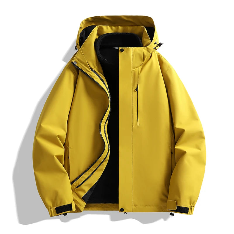 CHRLCK Unisex Hiking 3IN1 Jacket Waterproof Camping Trekking Fishing Oilproof Jackets Outdoor Sport Windbreaker Autumn Winter