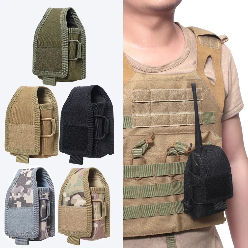 Molle Radio Pouch Interphone Phone Holder Magazine Holster Outdoor Sports Camping Hiking Hunting EDC Walkie Talkie Waist Bag