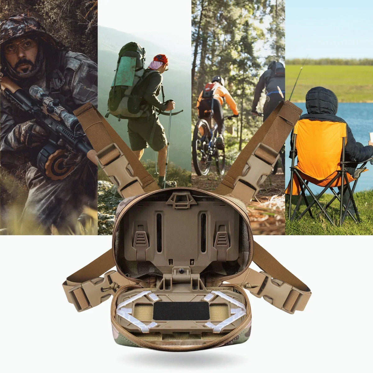 MOLLE Chest Pack, Phone Holder Jacket, Navigation Board Pouch for Sports Chest Bag Airsoft Equipment Outdoor Accessories