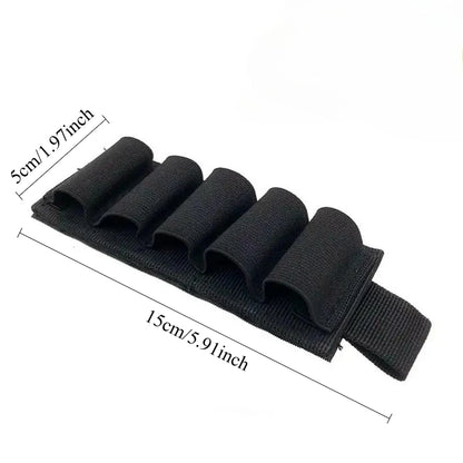 Tactical Hunting Ammo Holder 5 Rounds Shell Holder Bullet Bag Adhesive Patch for Rifle 12GA Shotgun Hunting Gun Accessories