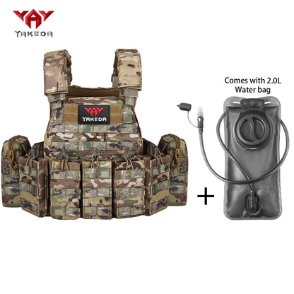 YAKEDAMOLLE Modular Hunting Tank Top, Comes with 2L Soft Water Bag, Adjustable Shoulder Strap with Multiple Device Bags