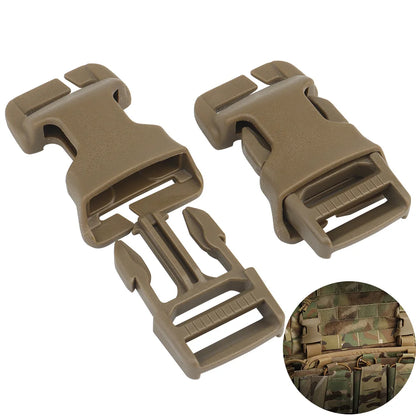 2Pcs Detachable Tactical Compression Buckles Outdoor Safety Lock Clips For Hiking Backpack & Tactical Vest