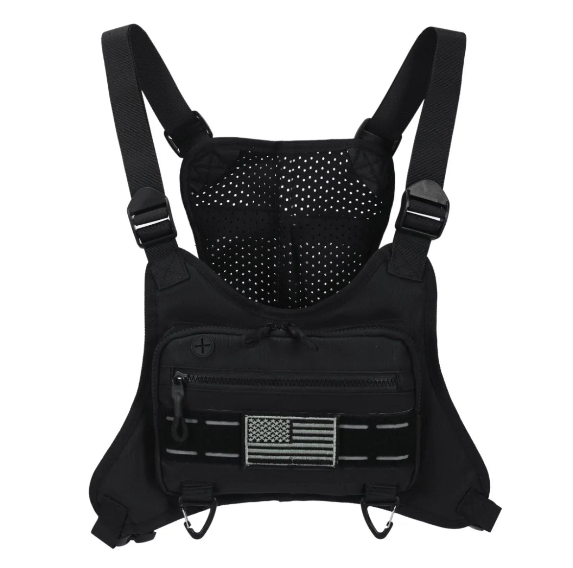Tactical Front Chest Rig Bag Vest for Camping Hunting Shoulder Bag Men Fishing Cycling Reflective Travel Backpack Fanny Pack