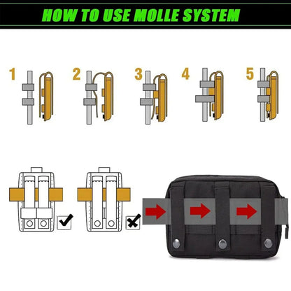 1000D Laser Cut Molle Pouches Compact Water-Resistant Utility Admin Pouch for Vest Backpack Duty Belt Hunting Vests