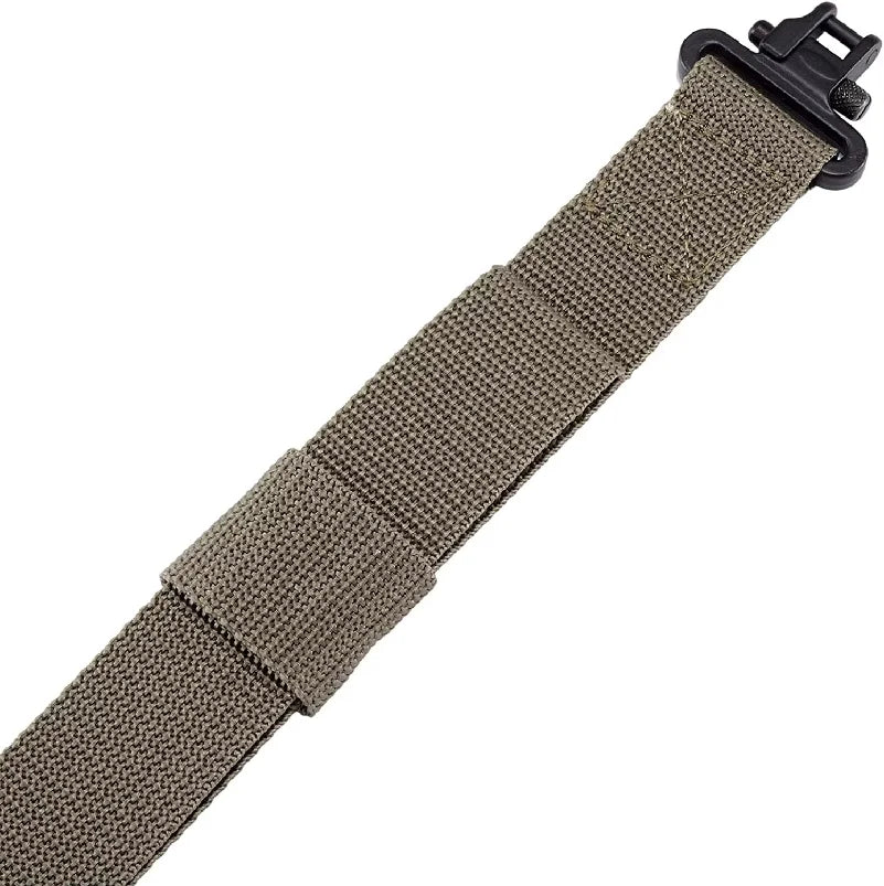 Two Point Rifle Gun Sling With Swivels Durable Shoulder Padded Strap Length Adjuster Khaki Camo Style Tactical Hunting Accessory
