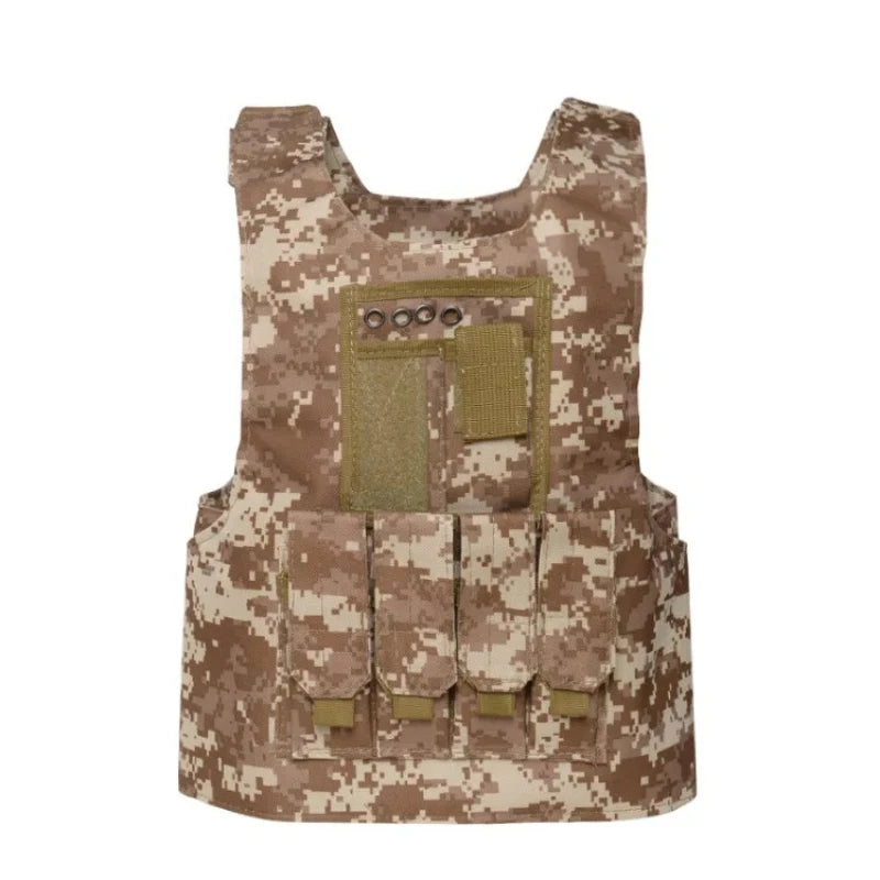 Kids Boys Tactical Vest Camouflage Bulletproof Combat Armor Tops Special Forces Hunting Uniform Military Outdoor Equipment