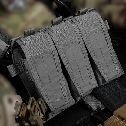 Modular Triple Magazine Carrier | Flap Closure Utility Pouch | Hunting Gear Accessory