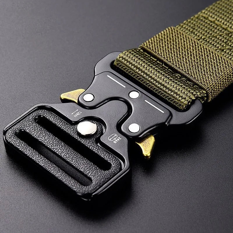 Quick Release Tactical Belt Outdoor Nylon Webbing Belt Men Military Waist Belt for Work Pants Training