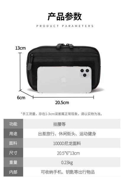 Tactical Molle Admin Pouch Horizontal Zippered Multi-Purpose Utility EDC Tool Gear Organizer Waist Bag for Outdoor Sports