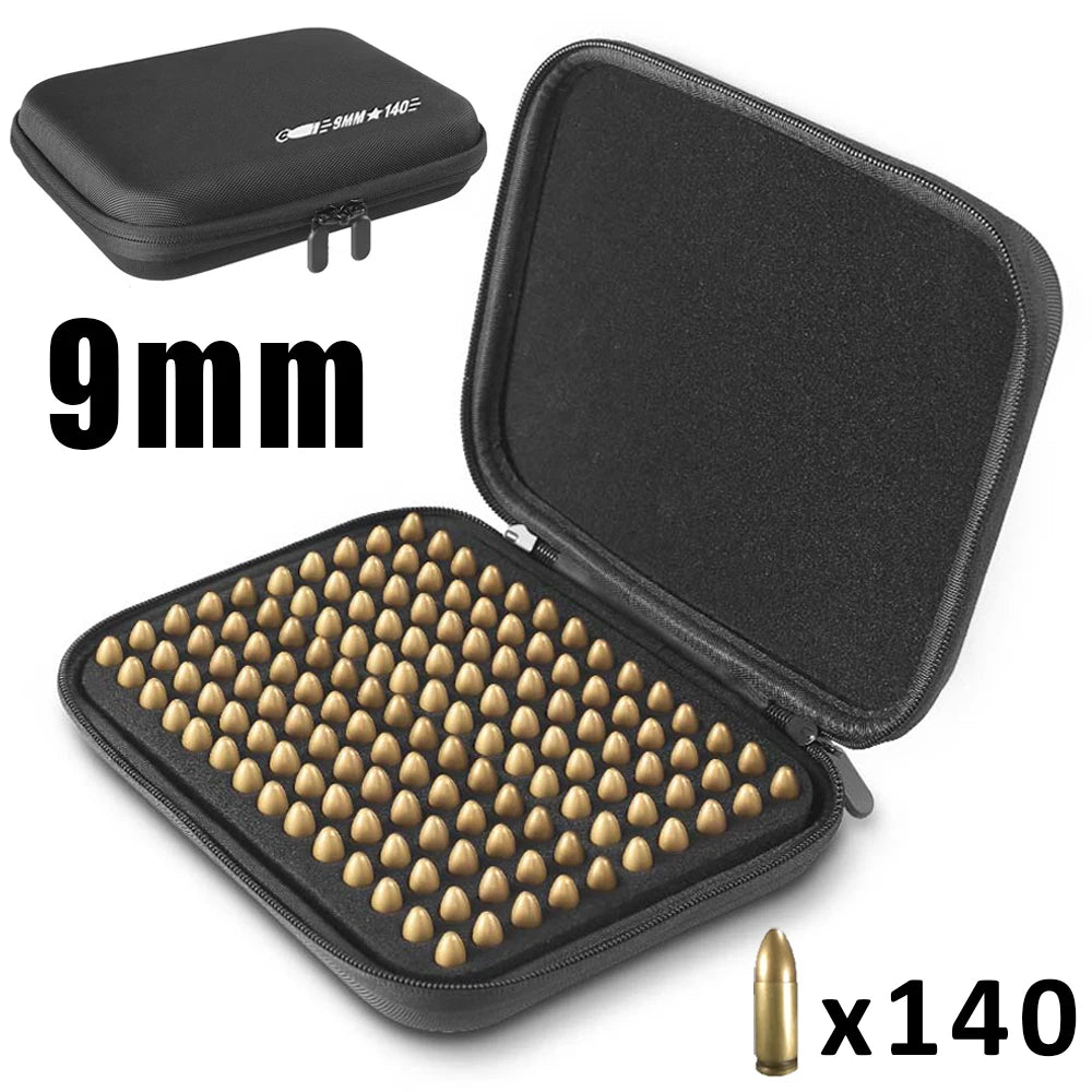 140 Rounds Tactical Ammo Bullet Bag Ammo Storage Case Portable Ammunition Case Ammo Pouch Holder for 9mm Luger/9mm Makarov