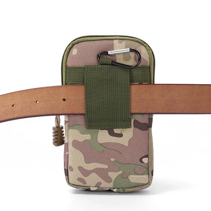 Vertical Canvas Tactical Mobile Waistpack Multifunctional Tactical Camo Sports Bag Tactical Camo Belt Pouch Outdoor Running Bag
