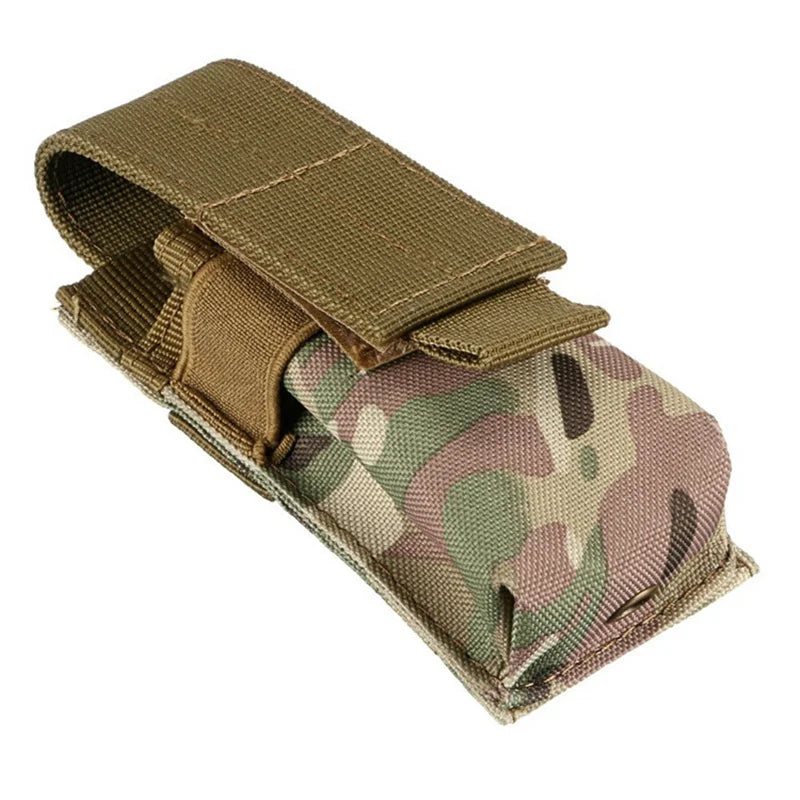 Pouch Waterproof Nylon Battery Bag Molle Attachment Tactical Vest Pocket Flashlight Holde