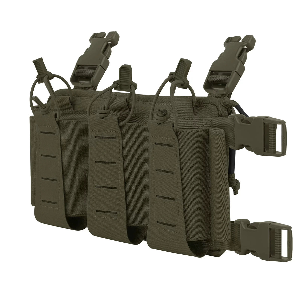 KRYDEX Tactical Triple Magazine Pouch GP Pouch Aifsoft Hunting Chest Rig Accessories Front Elastic Placard For 5.56 Mag Holders