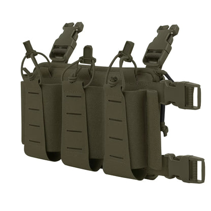KRYDEX Tactical Triple Magazine Pouch GP Pouch Aifsoft Hunting Chest Rig Accessories Front Elastic Placard For 5.56 Mag Holders