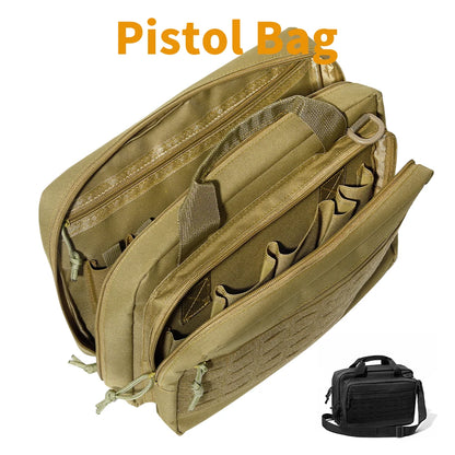 Tactical Handgun Bag 600D Oxford Gun Range Bag Concealed Pistol Storage Bag Magazine Pouch Hunting Accessories