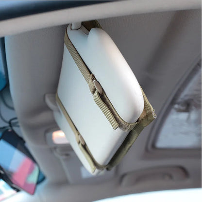 Tactical Car Sun Visor Organizer MOLLE Storage Bag, Vehicle EDC Gear Holder, Multi Pocket Utility Pouch For SUV Truck Outdoor Ac