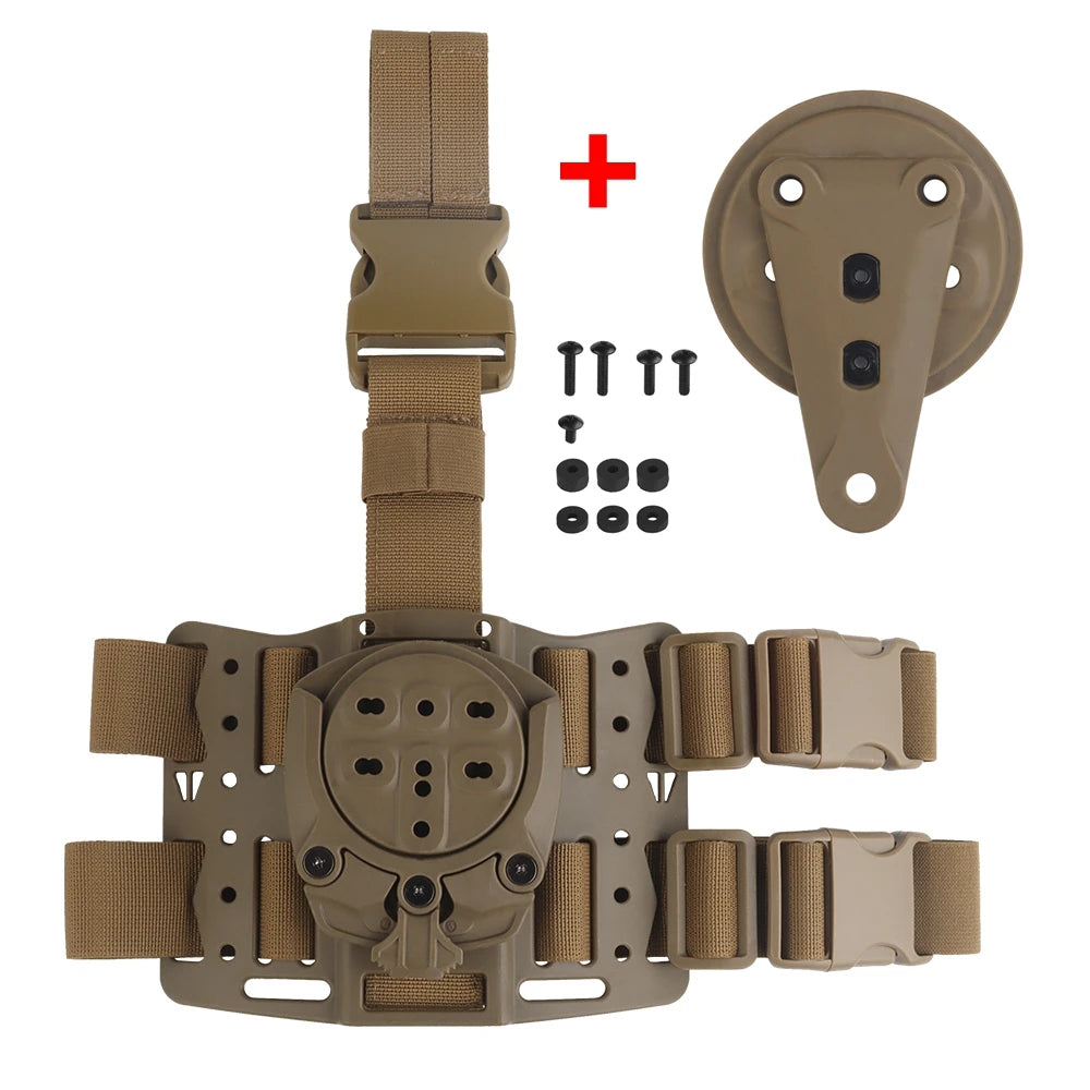 Tactical Drop Leg Platform 360 Degree Leg Strap Hunting Gun Holster Thigh Holster Modular Holster Adapter for G17/19 M9 PX4
