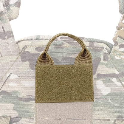Tactical Backpack Vest Patch Molle Adapter Panel Hook And Ring Converter With Attached ID Patch DIY Patch Bag