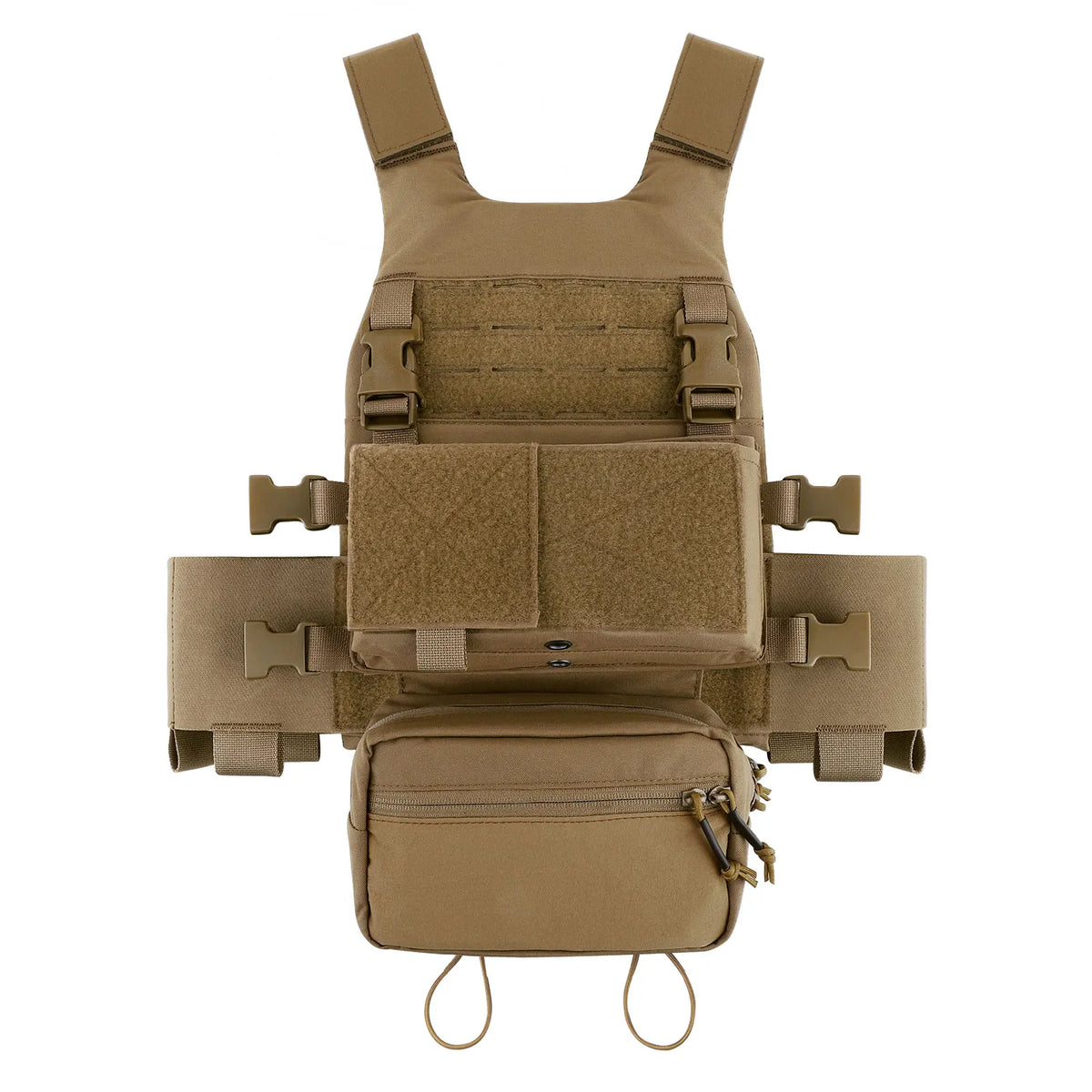 KRYDEX Tactical Vest Low Vis Slick Armor Plate Carrier w/ 5.56 7.62 Mag Pouch Drop Pouch MK3 Micro Fight Chassis Hunting Vest