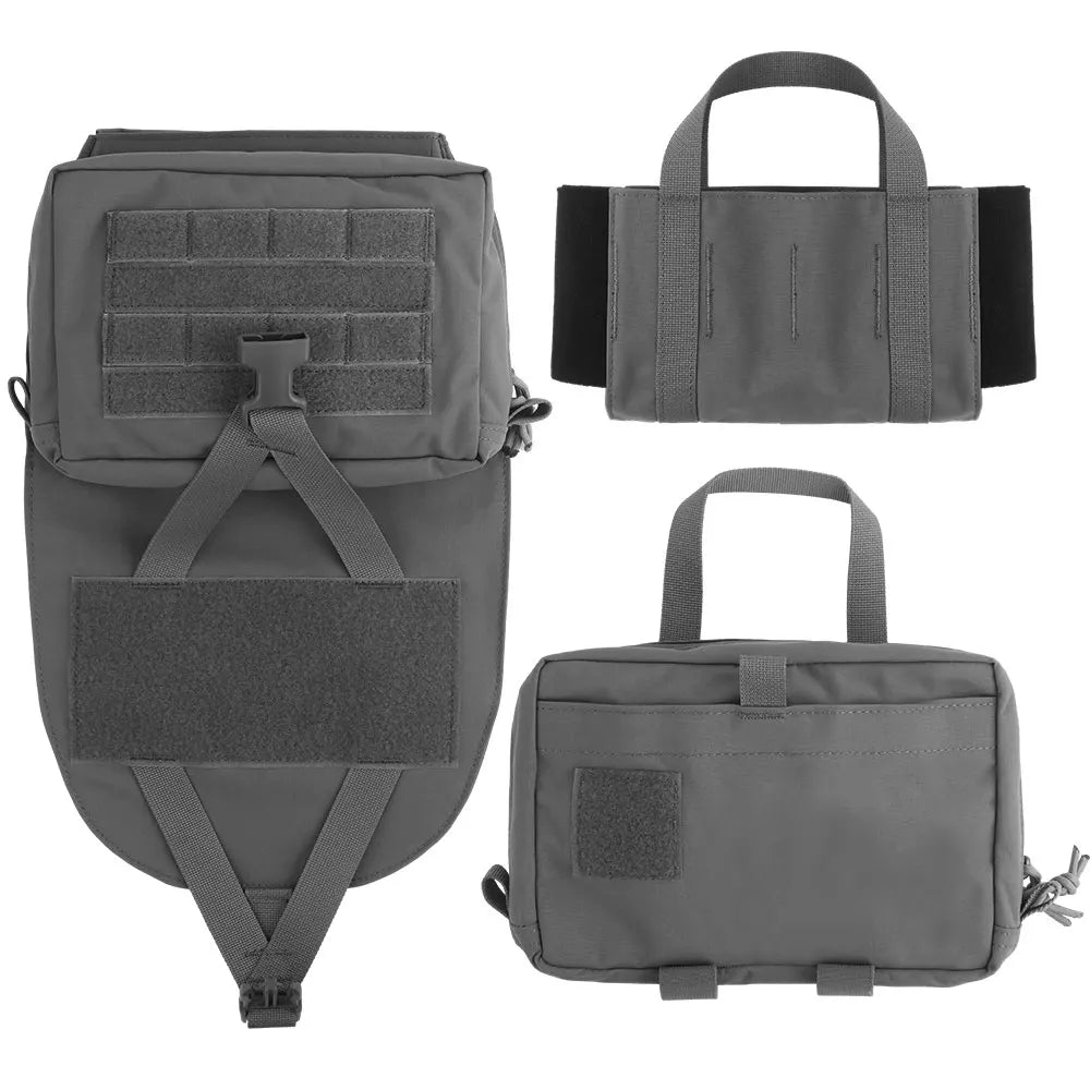 POSEIDON DEFENSE Scarab Backplate Two Pouches Back Bag Removable IFAK First AID Pouch Compatible With Molle Vest Plate Carrier