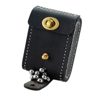 Q39E Steel Balls Bag PU Leather Belt Bag Balls Pouches for Hunting