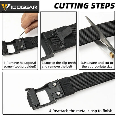IDOGEAR 1.5 Inch Hard Tactical Belt With Adjustable Buckle 1000D Nylon for EDC CCW Duty Use 3448