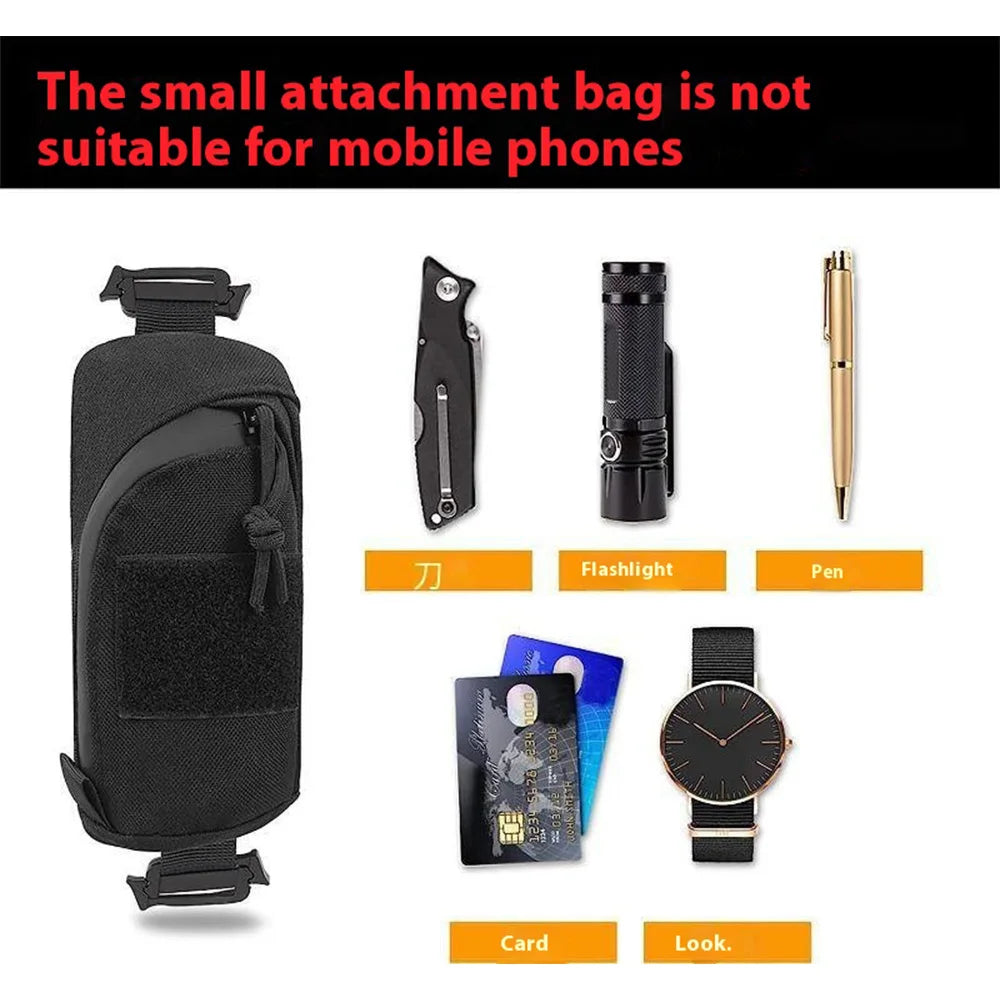 Tactical MOLLE Backpack Shoulder Strap Pouch - Multifunctional Compact EDC Organizer, Ideal for Outdoor Sports/Travel/Hunting