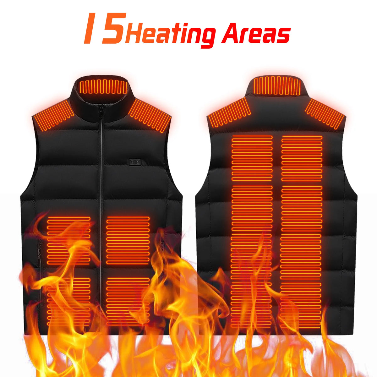 Electric Heated Vest 21 Heating Areas Full Body Warm USB Power Bank 3 Levels Windproof  Winter Motorcycle Skiing Coat Men Women